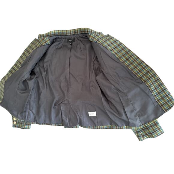 Talbots Shetland Officer Jacket Blazer Women’s 16 Petite Apple Plaid Wool Blend - Picture 9 of 11